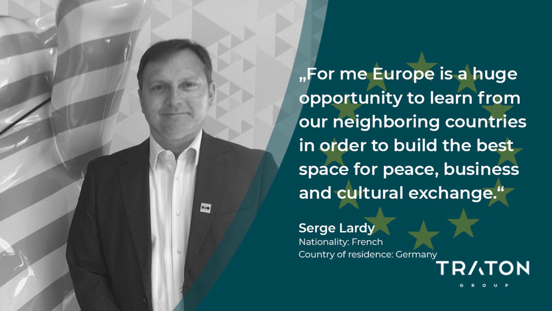 Serge Lardy, a Traton employee, explains the importance of the EU for him.