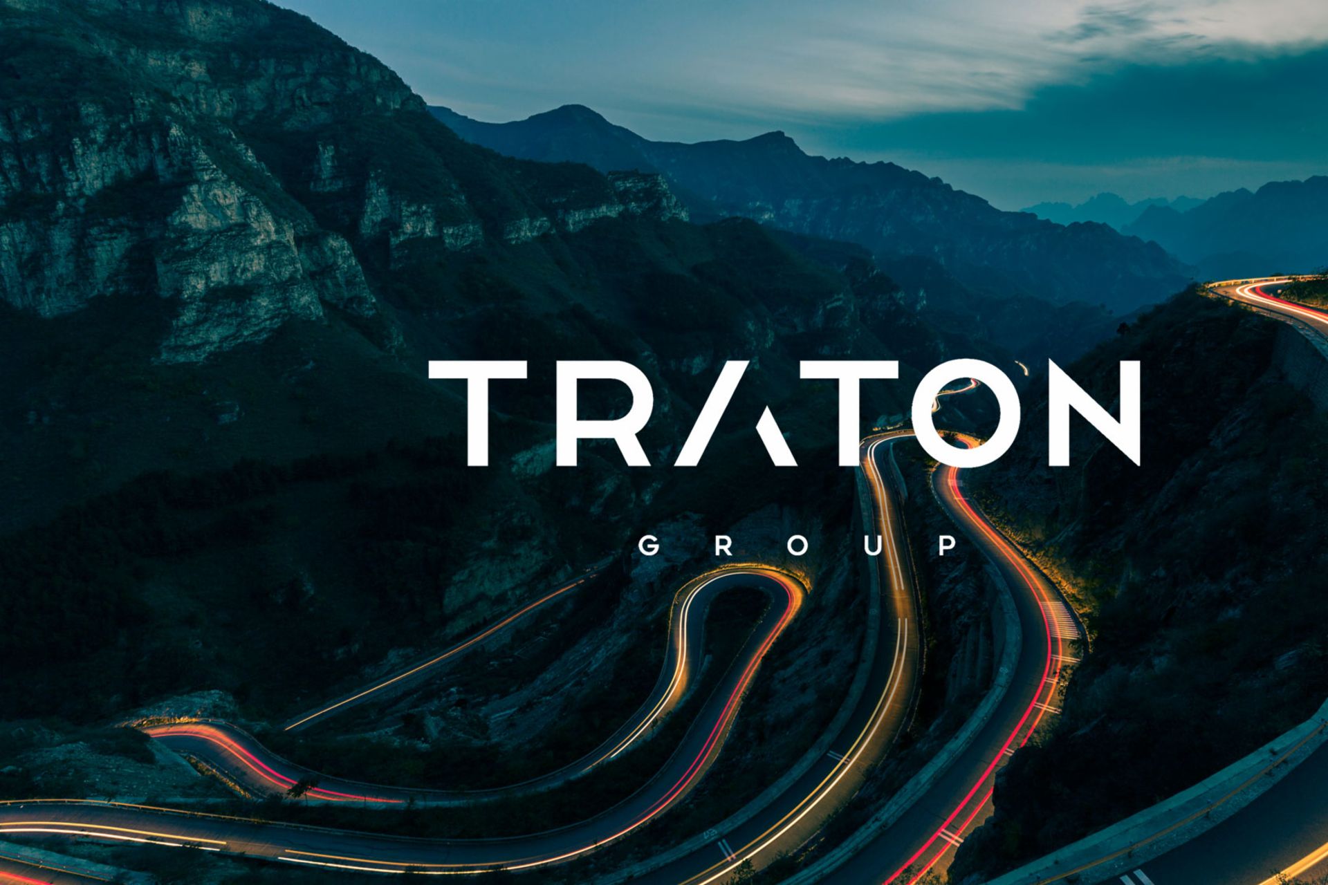 TRATON Logo with background picture