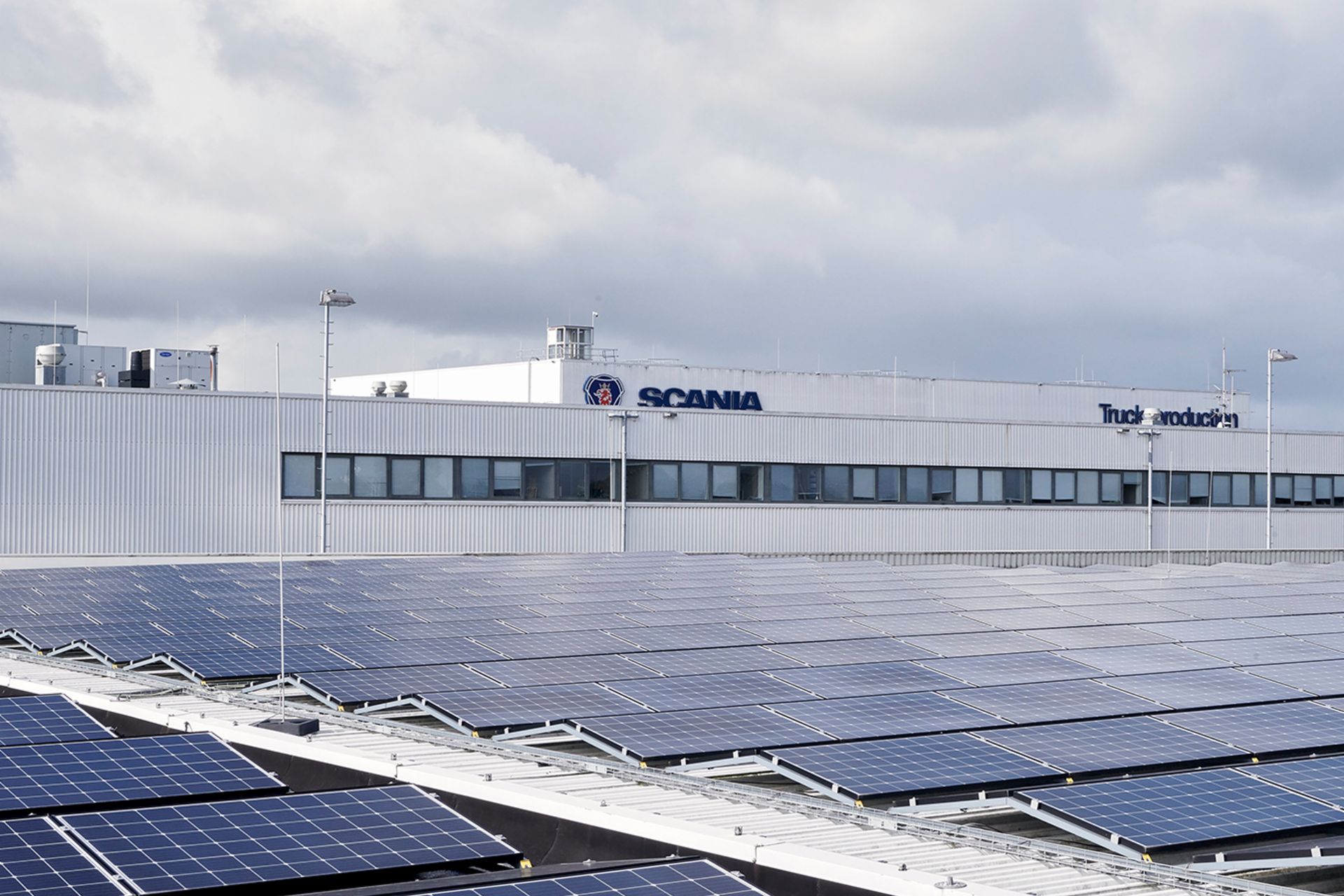 Scania factory with solar roof  
                     